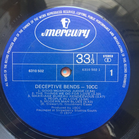 10cc : Deceptive Bends (LP, Album, Gat)