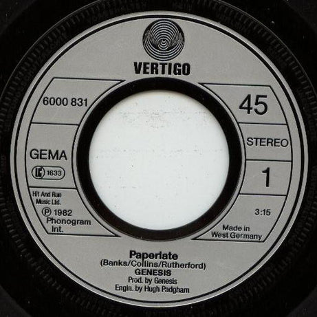 Genesis : Paperlate (7", Single)