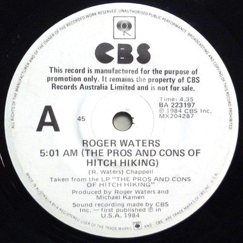 Roger Waters : 5:01 AM (The Pros And Cons Of Hitch Hiking) (7", Single, Promo, W/Lbl)