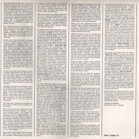 Baden Powell : Tristeza On Guitar (LP, Album, RE, RP, Gat)