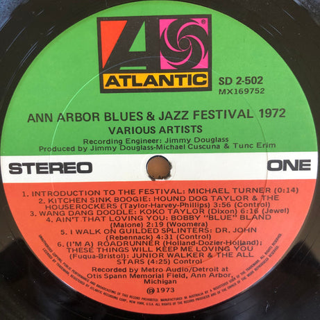 Various : Ann Arbor Blues & Jazz Festival 1972 (2xLP, Album)