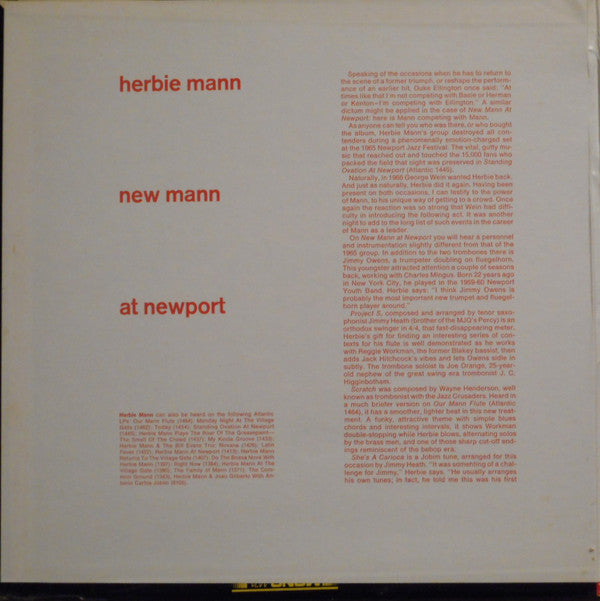 Herbie Mann : New Mann At Newport (LP, Album, gat)