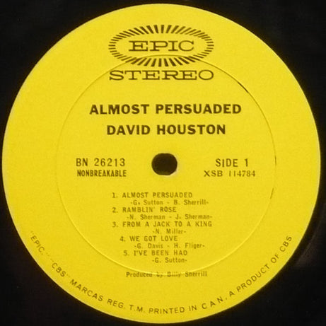 David Houston : Almost Persuaded (LP, Album)