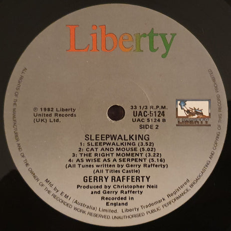 Gerry Rafferty : Sleepwalking (LP, Album)