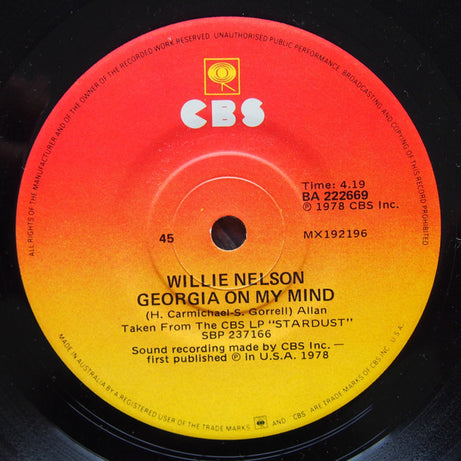 Willie Nelson : Blue Skies (7", Single)