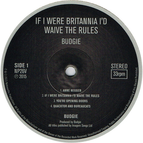 Budgie : If I Were Brittania I'd Waive The Rules (LP, Album, RE, 180)
