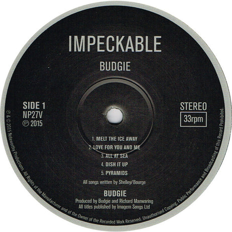 Budgie : Impeckable (LP, Album, RE, 180)