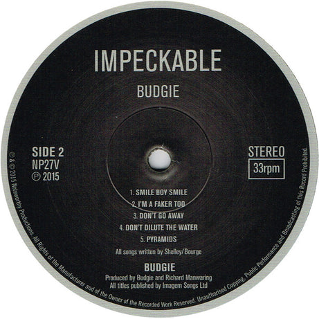 Budgie : Impeckable (LP, Album, RE, 180)