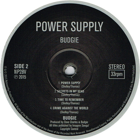 Budgie : Power Supply (LP, Album, RE, 180)
