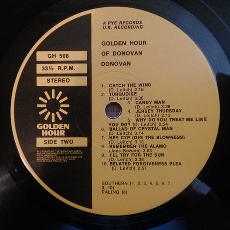 Donovan : Golden Hour Of Donovan (LP, Comp)
