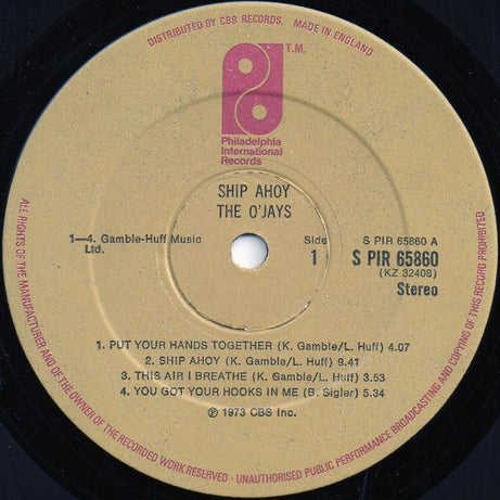 The O'Jays : Ship Ahoy (LP, Album, Gat)