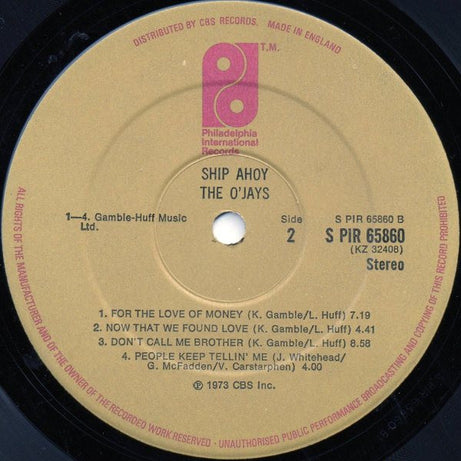 The O'Jays : Ship Ahoy (LP, Album, Gat)
