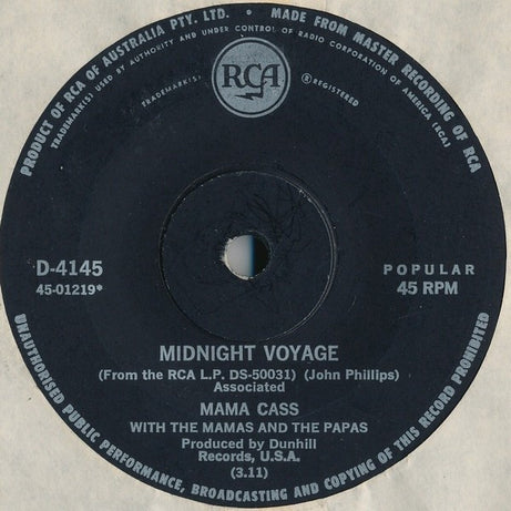 Cass Elliot With The Mamas & The Papas : Dream A Little Dream Of Me (7", Single)