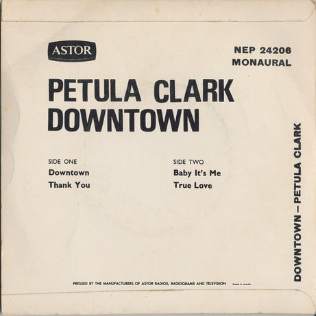 Petula Clark : Downtown (7", EP, Mono)