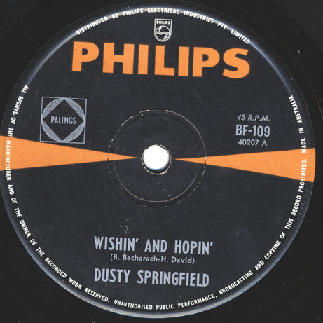 Dusty Springfield : Wishin' And Hopin' (7", Single)