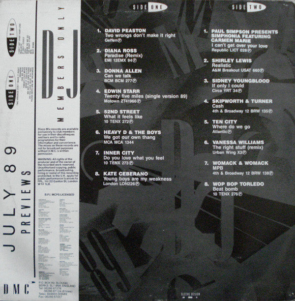 Various : July 89 - Previews (LP, Comp)