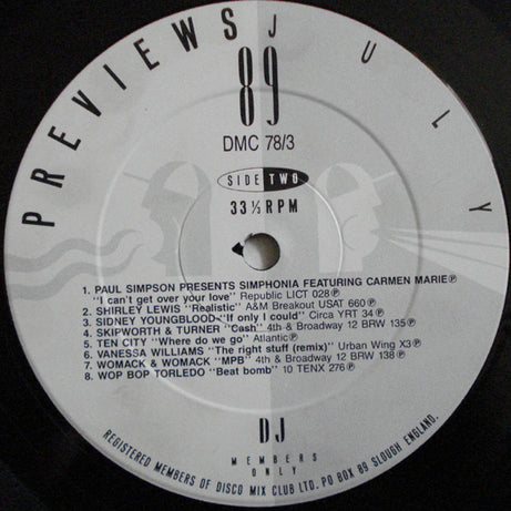 Various : July 89 - Previews (LP, Comp)