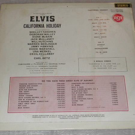 Elvis Presley : California Holiday (LP, Album)