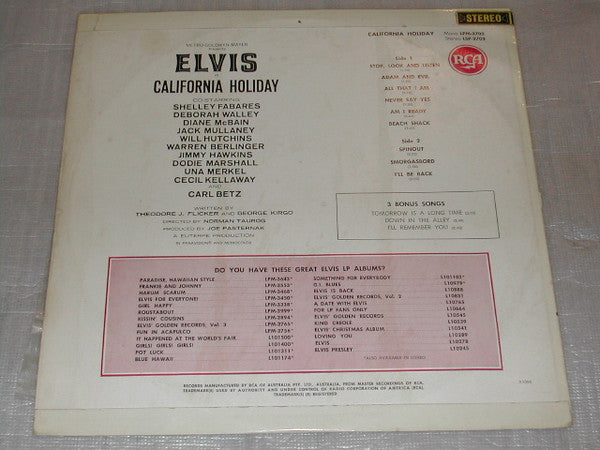 Elvis Presley : California Holiday (LP, Album)