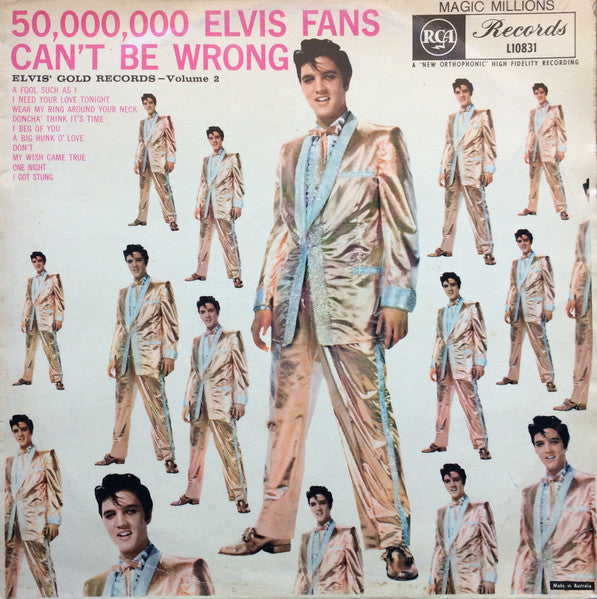 Elvis Presley : 50,000,000 Elvis Fans Can't Be Wrong - Elvis' Gold Records, Volume 2 (LP, Comp, Mono)