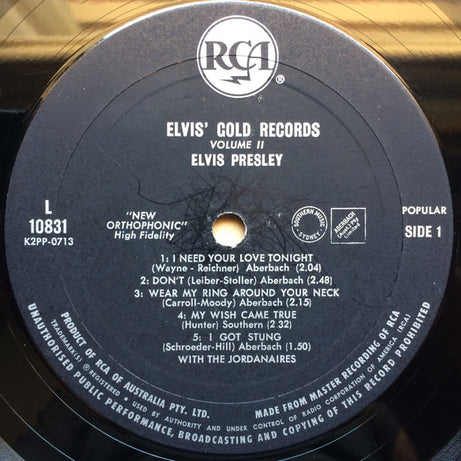 Elvis Presley : 50,000,000 Elvis Fans Can't Be Wrong - Elvis' Gold Records, Volume 2 (LP, Comp, Mono)