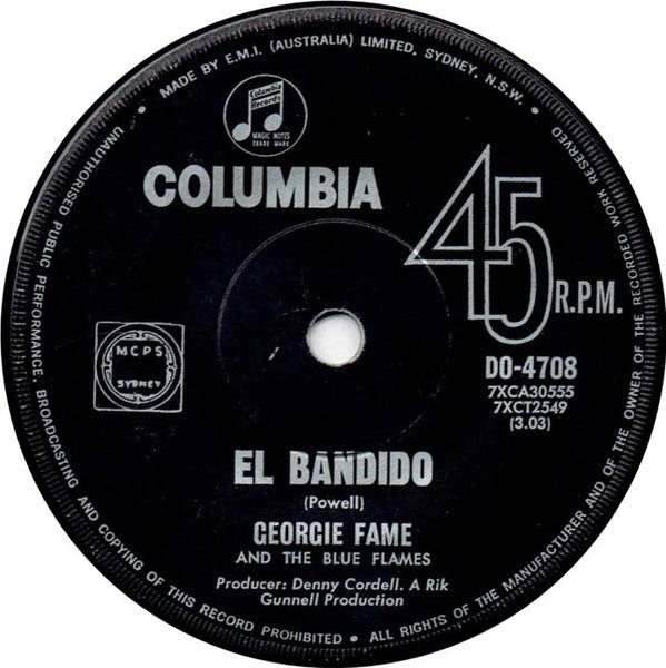 Georgie Fame & The Blue Flames : Get Away (7", Single)