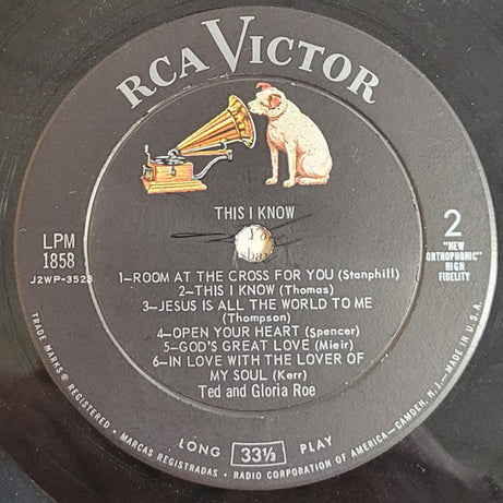 Ted & Gloria Roe : This I Know (LP, Album, Mono)