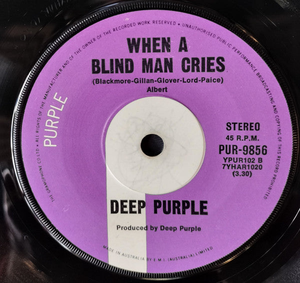 Deep Purple : Never Before (7", Single, Promo)
