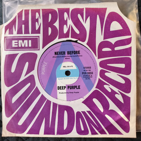 Deep Purple : Never Before (7", Single, Promo)