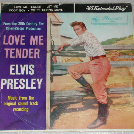 Elvis Presley : Love Me Tender (7", EP, Bla)