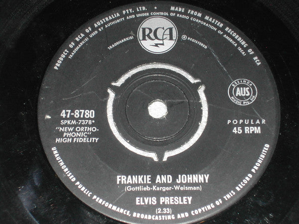 Elvis Presley : Frankie And Johnny / Please Don't Stop Loving Me (7", Single)