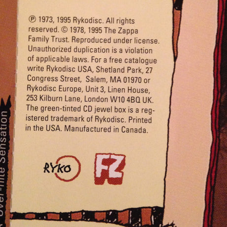 Frank Zappa, The Mothers : Over-Nite Sensation (CD, Album, RE, RM)