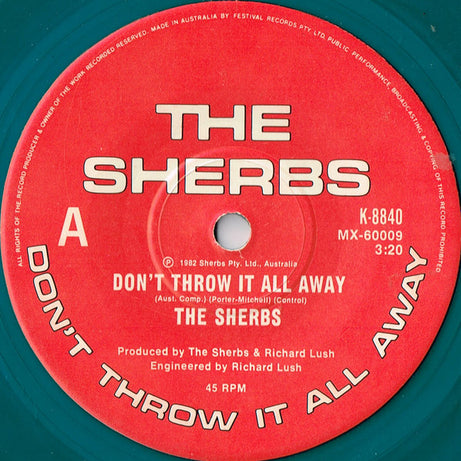 The Sherbs : Don't Throw It All Away (7", Single, Ltd, Blu)