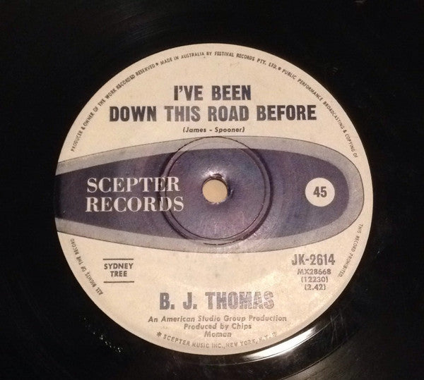 B.J. Thomas : Hooked On A Feeling (7", Single)