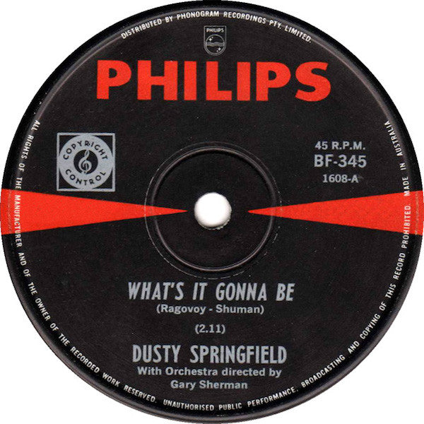 Dusty Springfield : What's It Gonna Be (7", Single, Mono)