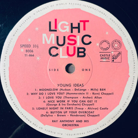Ray Anthony & His Orchestra : Young Ideas (LP, Album, Mono, Club)