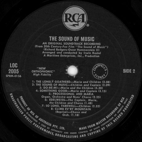 Rodgers & Hammerstein : The Sound Of Music (LP, Album, Mono)