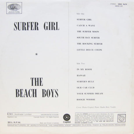The Beach Boys : Surfer Girl (LP, Album, RE)