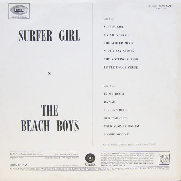 The Beach Boys : Surfer Girl (LP, Album, RE)