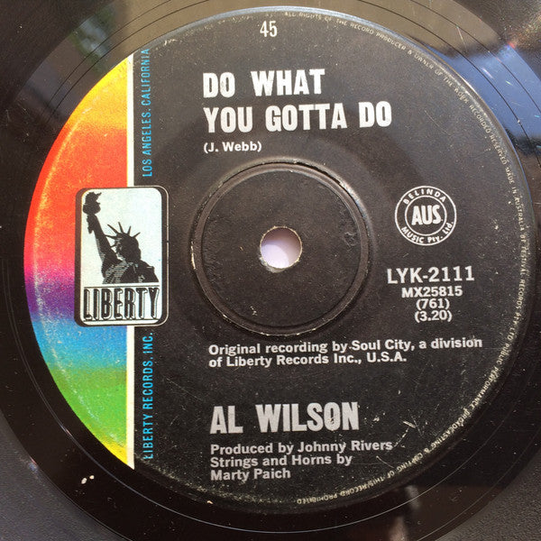Al Wilson : Do What You Gotta Do (7", Single)