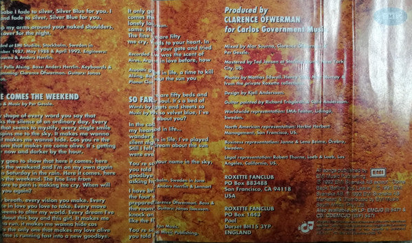 Roxette : Tourism (Cass, Album)