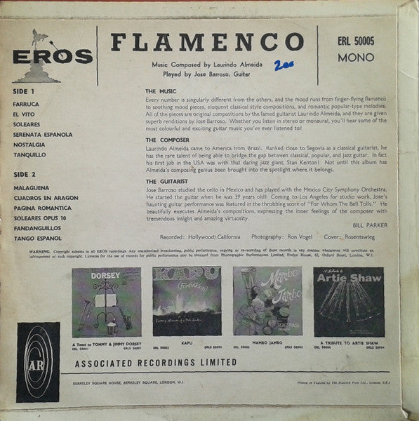 José Barroso : Flamenco (LP, Album, Mono)