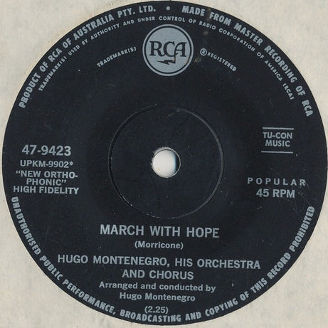 Hugo Montenegro, His Orchestra And Chorus : The Good, The Bad And The Ugly (7", Single)