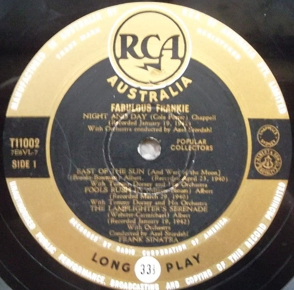 Frank Sinatra : Fabulous Frankie (10", Comp, Mono)