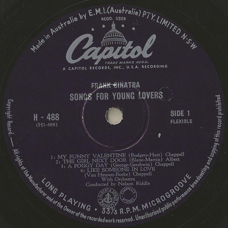 Frank Sinatra : Songs For Young Lovers (10", Album, Mono)