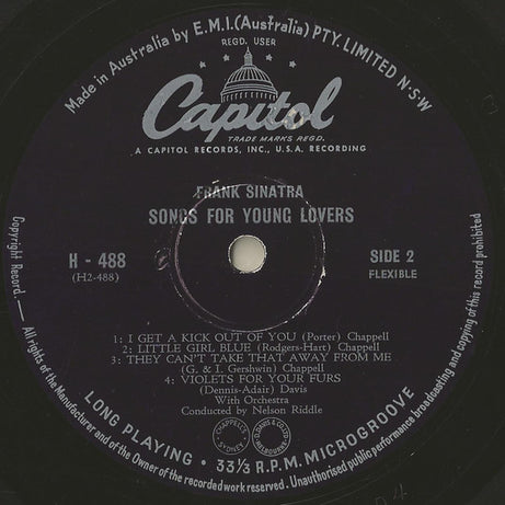 Frank Sinatra : Songs For Young Lovers (10", Album, Mono)