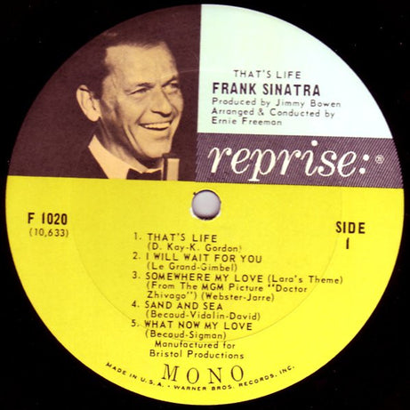 Frank Sinatra : That's Life (LP, Album, Mono, Pit)
