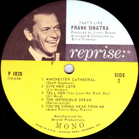 Frank Sinatra : That's Life (LP, Album, Mono, Pit)