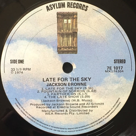 Jackson Browne : Late For The Sky (LP, Album)