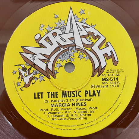Marcia Hines : Let The Music Play (7", Single, Ltd, Bro)